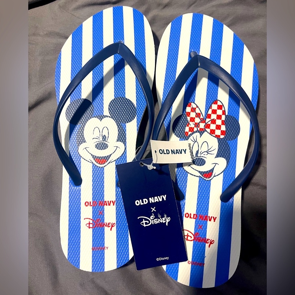 Old Navy Mickey snd Minnie flip flops NEW
